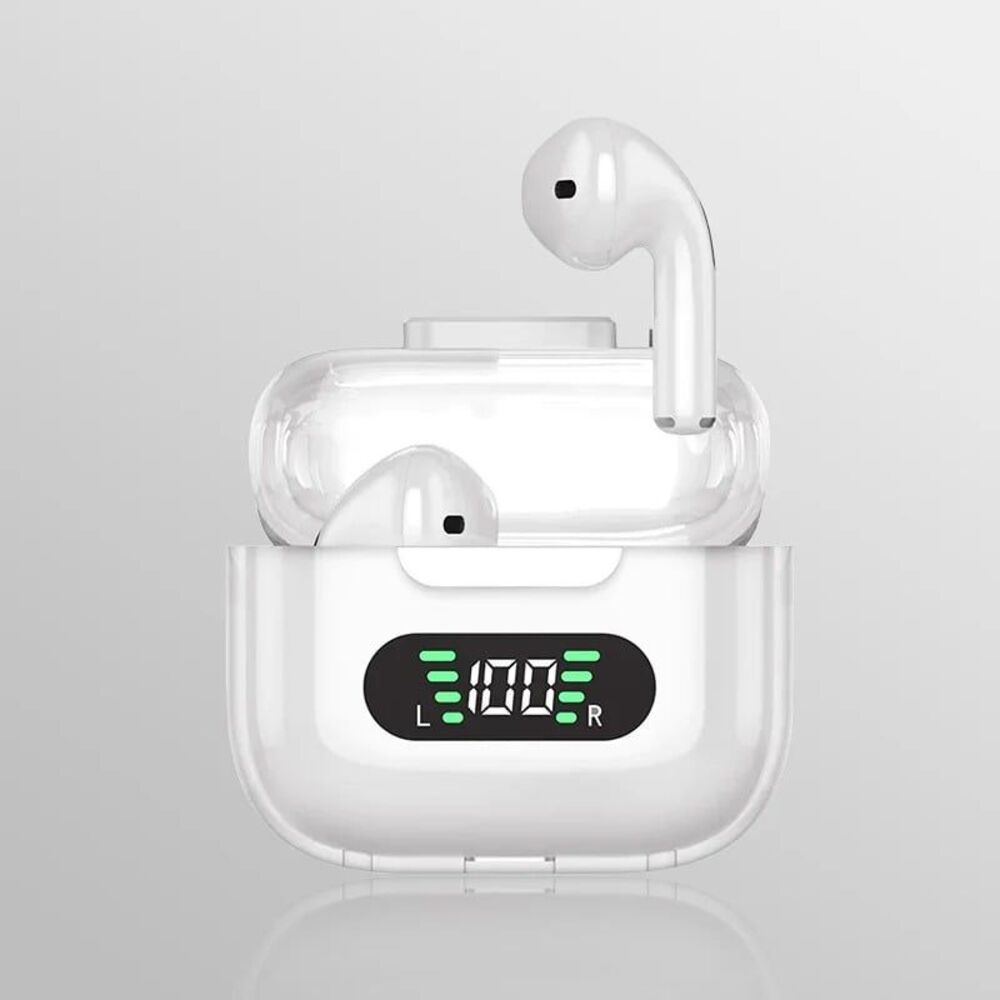 M16 Pro Bluetooth Headset - White Earbuds with Mic and Touch Control
